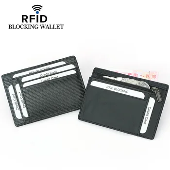 2023 Nových RFID Uhlíkových Vlákien Vzor Karty Taška Krava Zips, Kožené Kabelky kórejská Verzia Farbou Reálne Vyzdvihnutie Taška ID Držiteľov