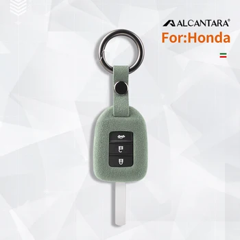 Alcantara Semiš Diaľkové Kľúča Vozidla púzdro Coverk Pre Honda, Greiz Občianske Mesto XRV Vezel 2/3 Tlačidlo Keychain Príslušenstvo