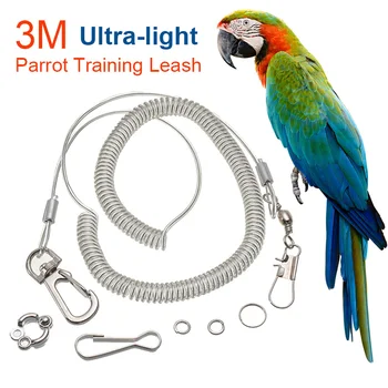 Bird Školenia Vodítku Plastové Anti-skus Ultra-light Papagáj Postroj S Nohe Krúžok Vonkajší Vtákov, Zvierat Dodávky