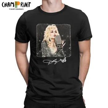 Dolly Parton Na Mic pánske Tričká Tvorivé Tričká Krátky Rukáv Crewneck-T-Shirt Čistej Bavlny Tlač Topy