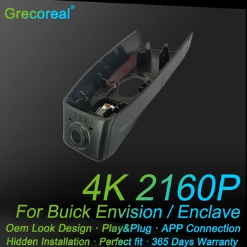 Grecoreal 4K Dash Cam Auto Wifi 2160P Hrať Plug Predné Dual Dash Fotoaparát Dashcam Auta Dvr pre Buick Predstaviť Enkláve 2016 až 2022