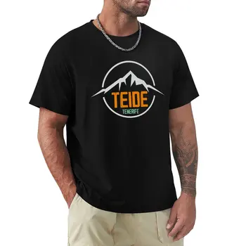 Mount teide na Tenerife vintage T-Shirt čierna tričká Krátky t-shirt kórejský tees móda ťažká váha, t košele pre mužov