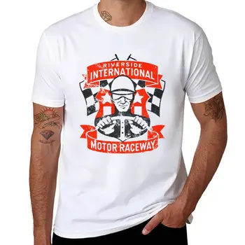 Nové Riverside California Raceway T-Shirt rýchle sušenie tričko Tee tričko potu tričko T-košele pre mužov bavlna