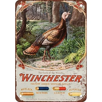 Skvelé Tin Prihlásiť Hliníka Kovové Prihlásiť 1905 Winchester Brokovnicu, Granáty Vintage Vzhľad, 12x8 Cm