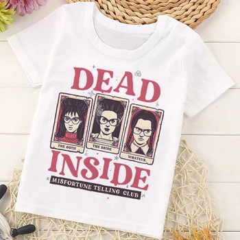 Streda Addams veľké obťažovať deti enfant t shirt grafické cartoon kostým roupa infantil tee teens