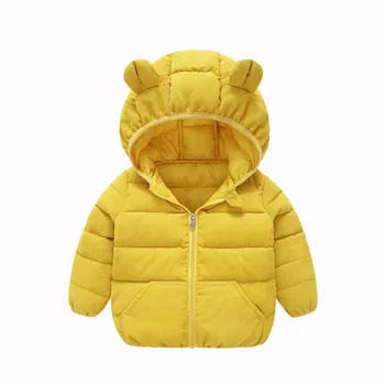 Zimné kabáty súkromné detské nosenie detí s hrúbkou bavlna-čalúnená bunda malé uši dieťa menčester bavlna krátky kabát